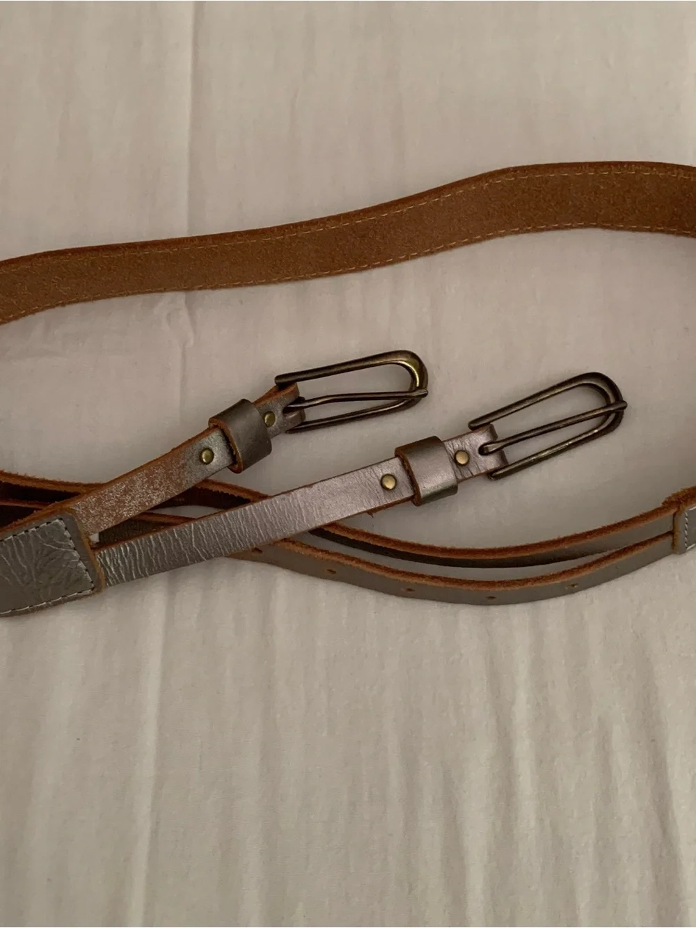 Gap Genuine Leather Double Buckle Belt, Size Medium